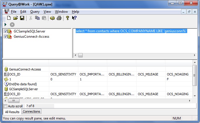 Execute the same SQL query across multiple ODBC databases.
