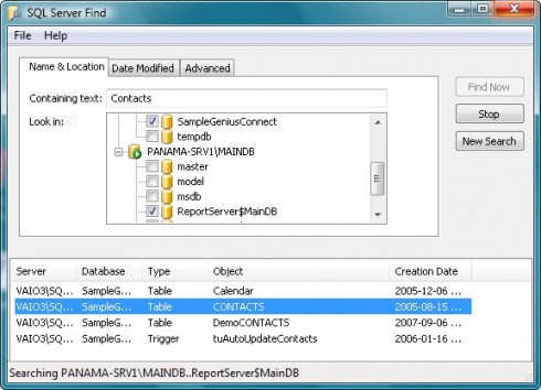 Screenshot for SQLServerFind 3.4.1
