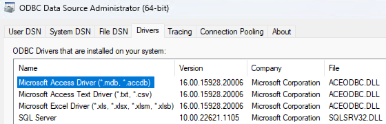 Windows 11 ODBC Admin