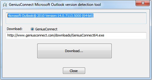 Outlook version detection tool screenshot