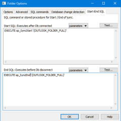 Sync Start and Sync End custom SQL statements / stored procedures
